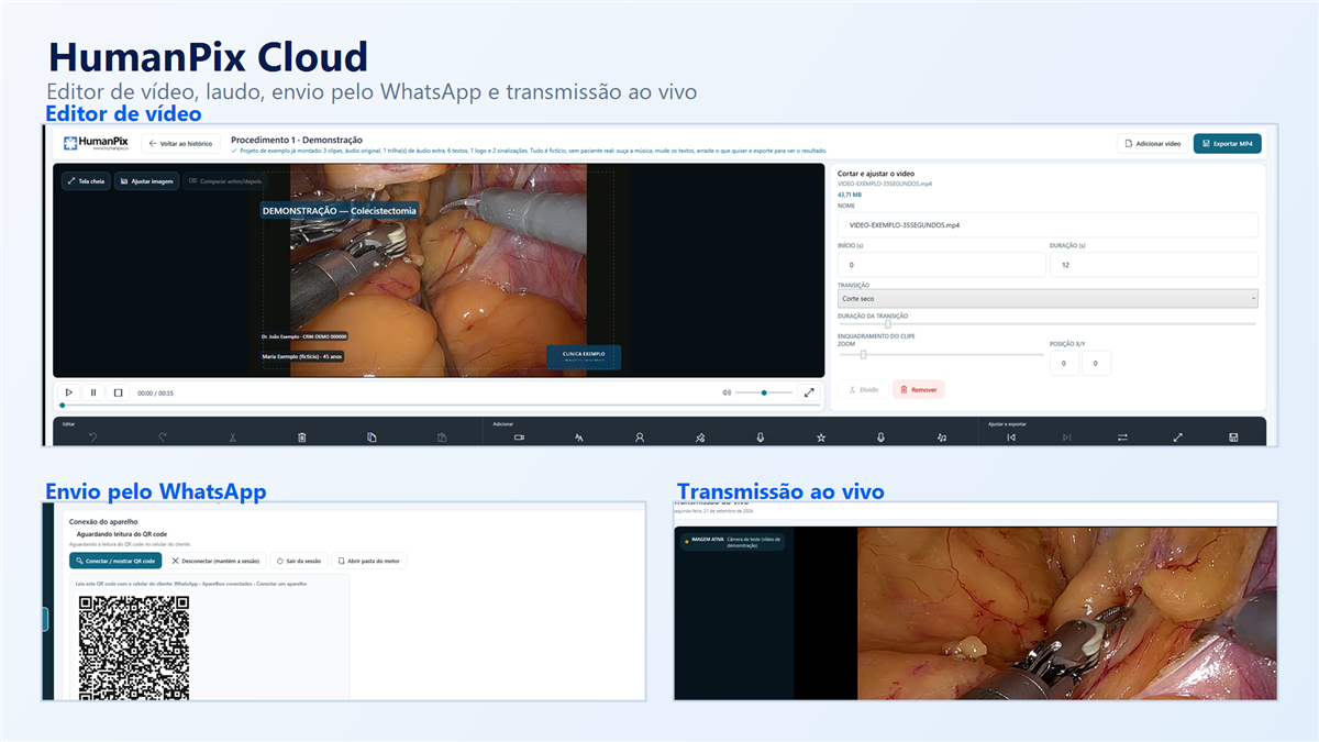 Software HumanPix para grava&ccedil;&atilde;o, edi&ccedil;&atilde;o e nuvem